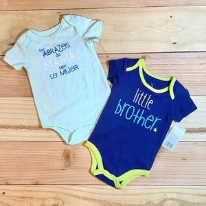 🌻$3 BUNDLE DEAL🌻 2 Onesies- Spanish (NWOT) and Little Brother (NWT)